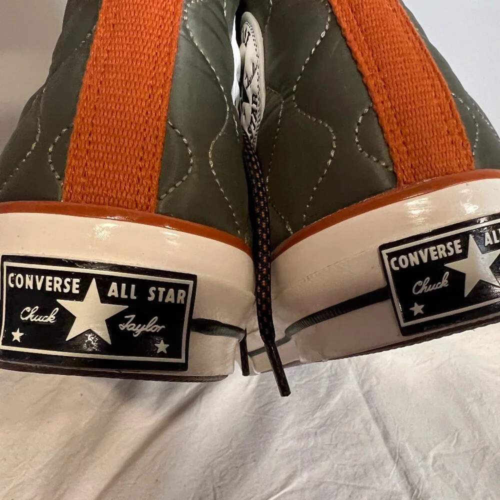 Converse Quilted High-Top Sneakers - Green and Brown - Picture 3 of 7